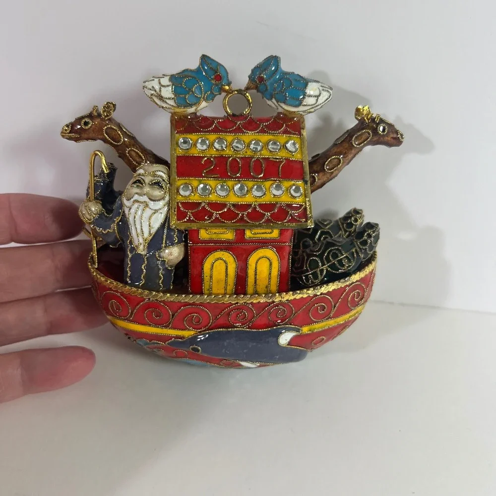 Dillards Trimmings Cloisonne Noahs Ark Christmas Ornament 2007
